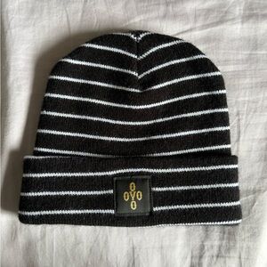 OVO Black White Striped Beanie